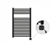 Полотенцесушитель електричний Zehnder Virando з теном NEX з проводом чорний матовий AB-080-050-9017-NEX-SC