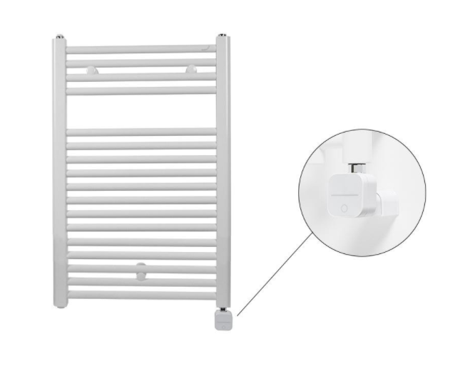 Полотенцесушитель электрический Zehnder Virando с тэном NEX скрытого монтажа белый AB-080-050-9016-NEX-HID