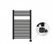 Полотенцесушитель электрический Zehnder Virando с тэном NEX скрытого монтажа черный матовый AB-080-050-9017-NEX-HID
