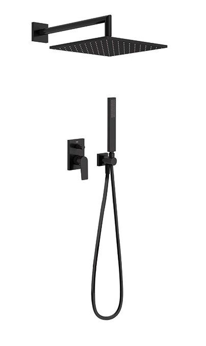 Душова система Tres Project colors з одноважільним вбудованим змішувачем чорний матовий 21198091NM