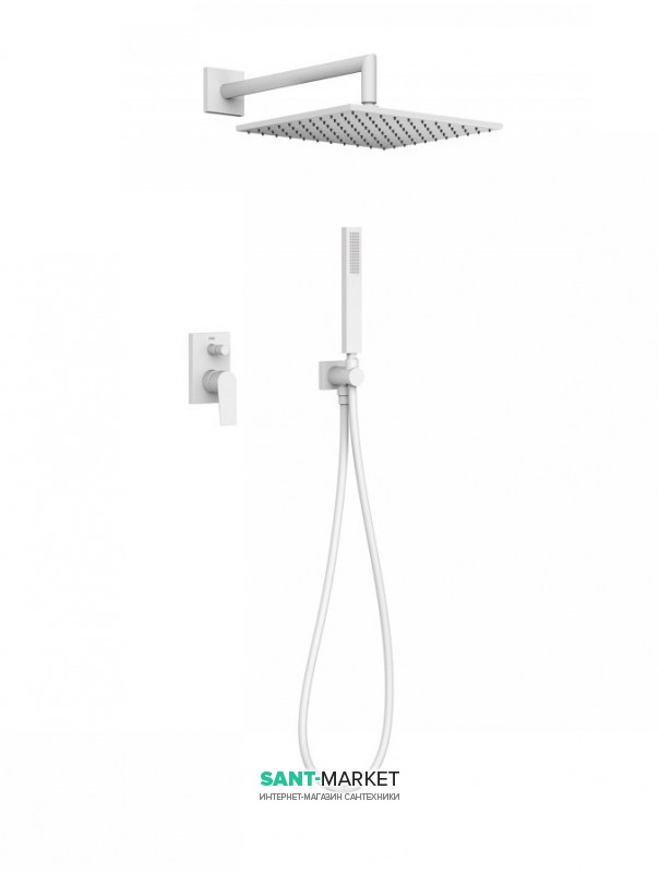 Душевая система Tres Project colors с однорычажным встроенным смесителем белый матовый 21198091BM