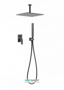 Душевая система Tres Project colors с однорычажным встроенным смесителем черный металл 21118080KM