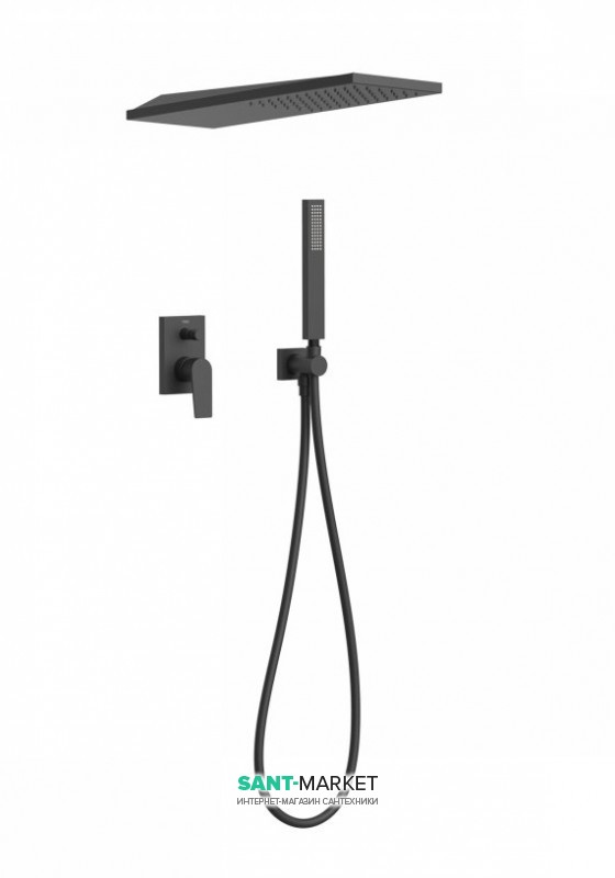 Душова система Tres Project colors з одноважільним вбудованим змішувачем чорний матовий 21198092NM