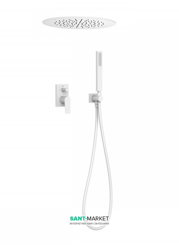 Душевая система Tres Project colors с однорычажным встроенным смесителем белый матовый 21198099BM