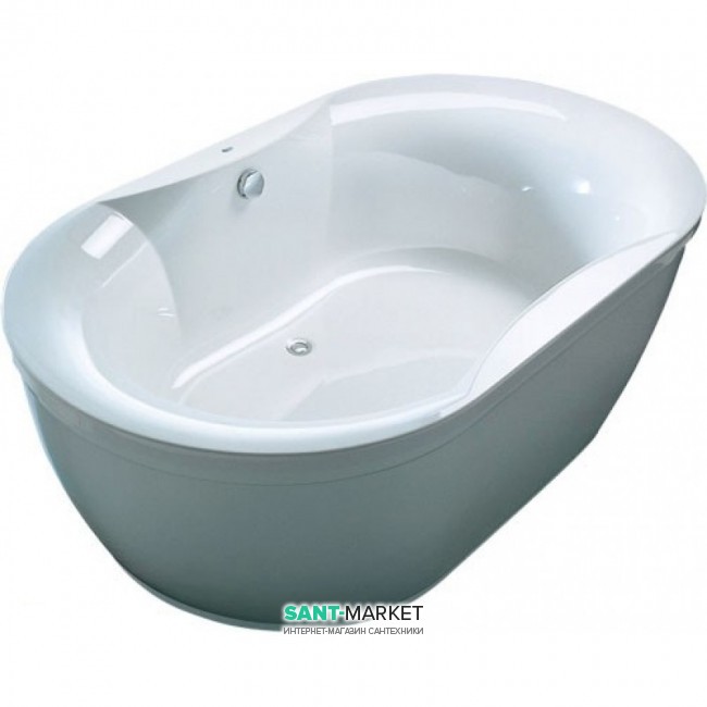 Ванна акриловая овальная Kolpa San Gloriana 190x110 с опорным каркасом, панелью и слив-переливом белый 787068