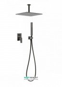 Душевая система Tres Project colors с однорычажным встроенным смесителем черный металл 21118080KM