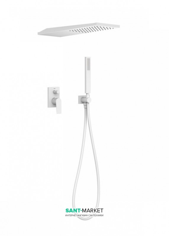 Душевая система Tres Project colors с однорычажным встроенным смесителем белый матовый 21198092BM