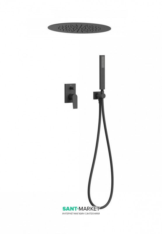 Душевая система Tres Project colors с однорычажным встроенным смесителем черный матовый 21198099NM