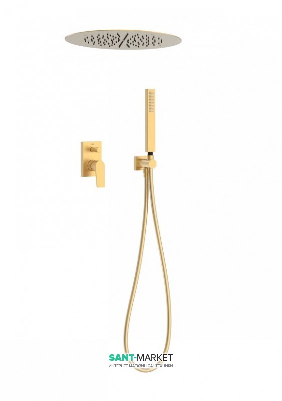 Душова система Tres Project colors з одноважільним вбудованим змішувачем золото матовий 21198099OM