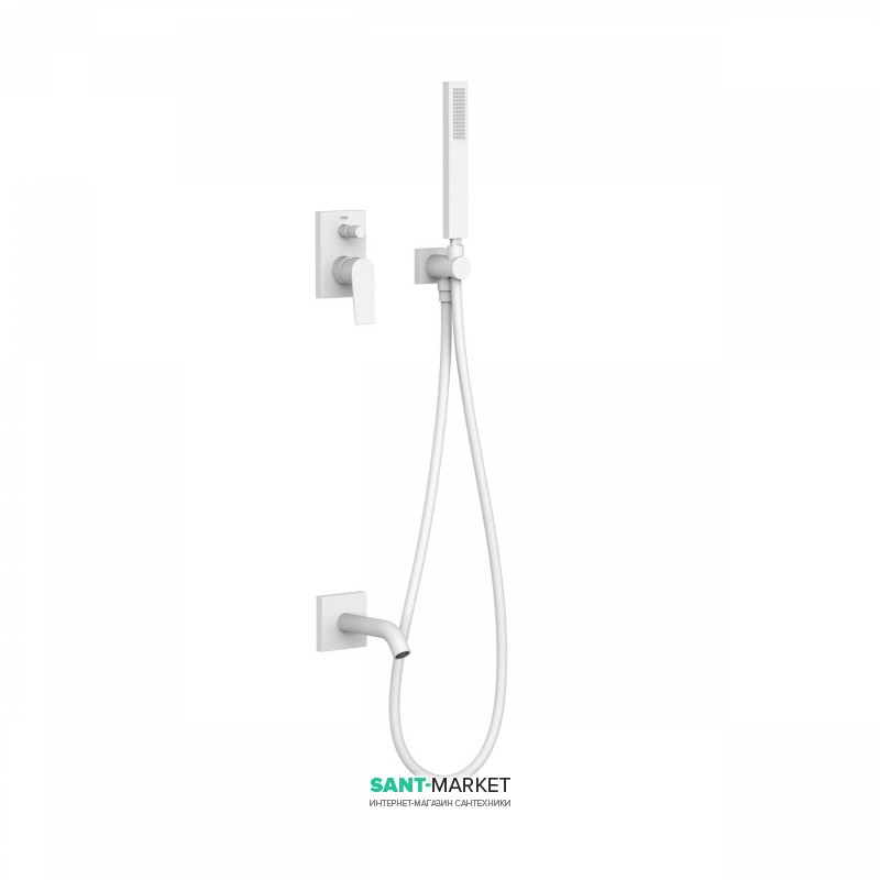 Душова система Tres Project colors з одноважільним вбудованим змішувачем і виливом білий матовий 21118003BM