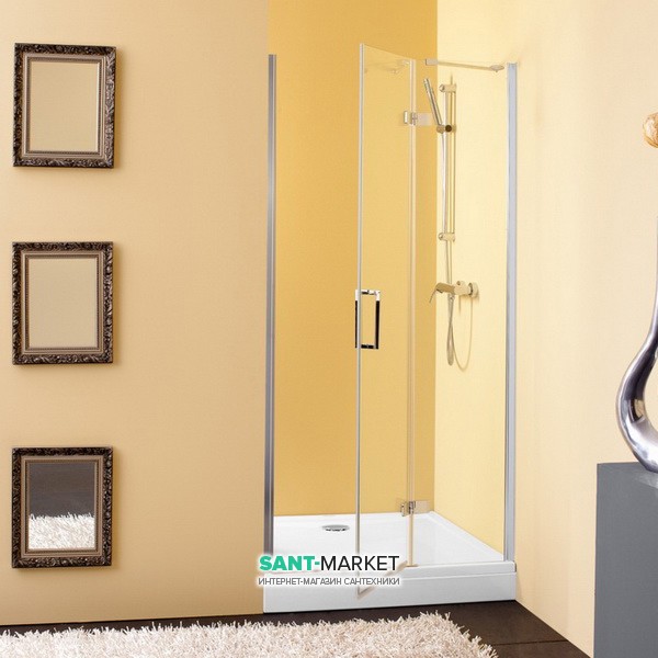 Душевая дверь Terra TV/S 100/K-D 1000x1950 распашная правая профиль серебристый/стекло прозрачное 534792 (527374)