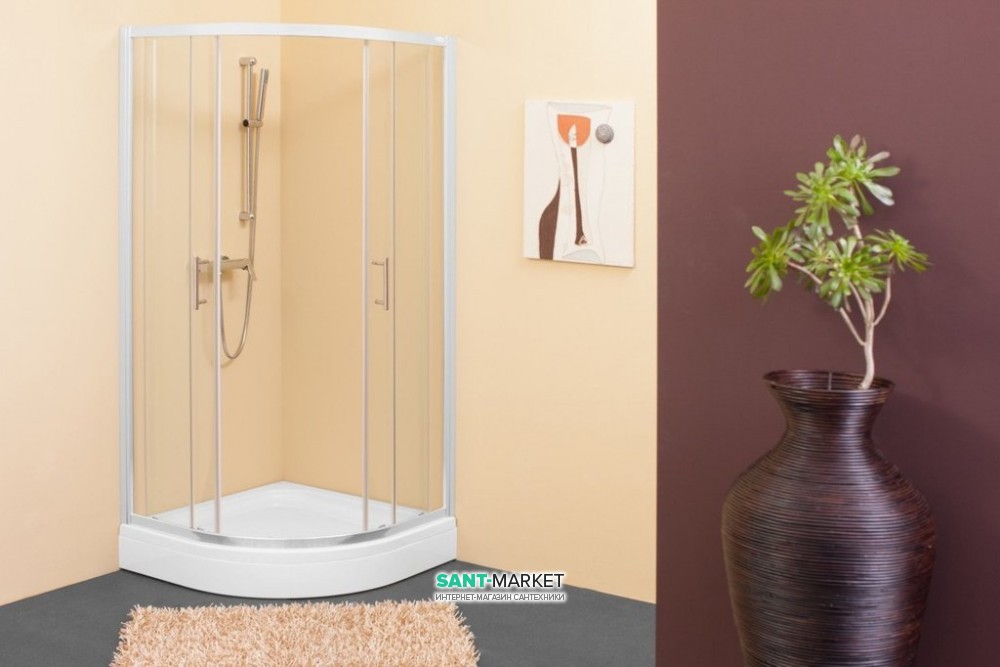 Душова кабіна Kolpa-San SQ Line TKP 90/K R550 кутова профиль серебристый/стекло прозрачное 511120