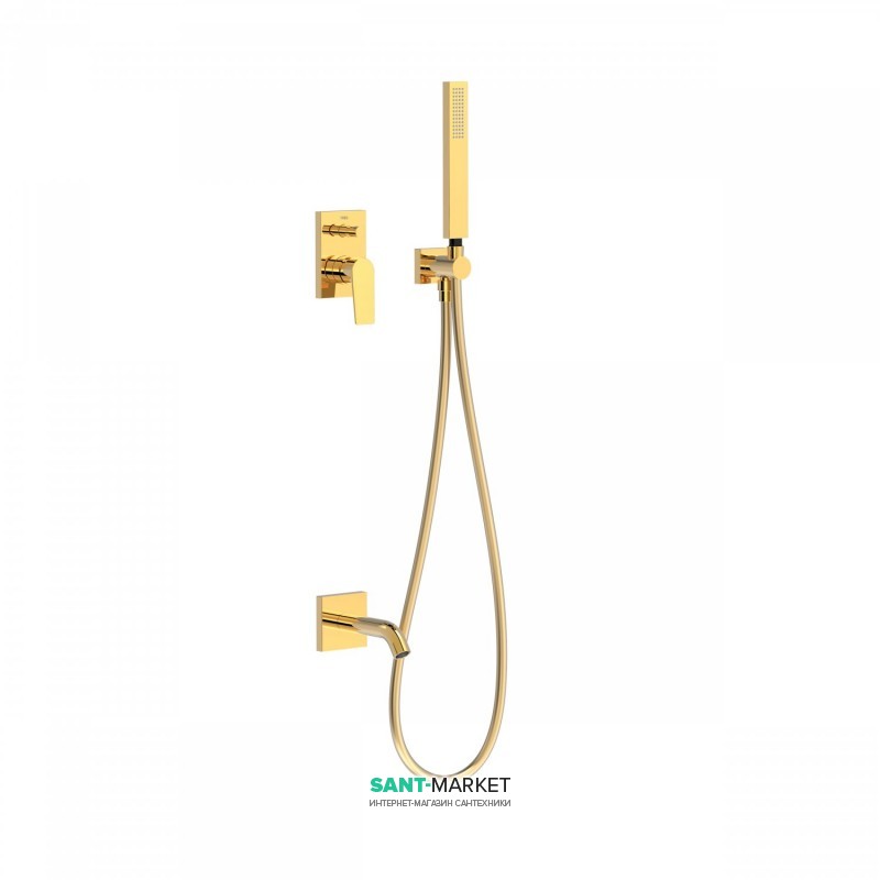 Душевая система Tres Project colors с однорычажным встроенным смесителем и изливом золото 21118003OR