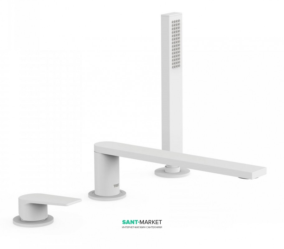 Смеситель на борт ванны Tres Project colors однорычажный излив 230 мм белый матовый 21116103BM