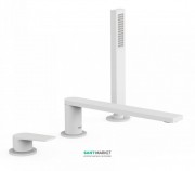 Змішувач на борт ванни Tres Project colors одноважільний вилив 230 мм білий матовий 21116103BM