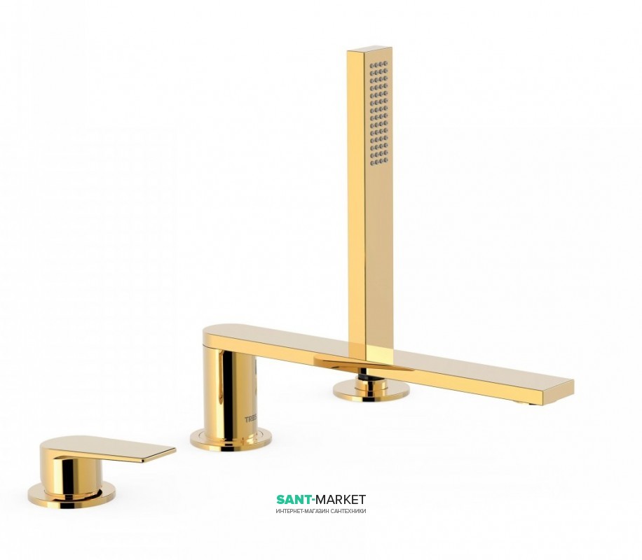 Змішувач на борт ванни Tres Project colors одноважільний вилив 230 мм золото 21116103OR