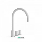 Смеситель на борт ванны Tres Study colors двухвентильный белый матовый 06110501BM