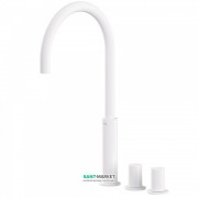 Смеситель на борт ванны Tres Study colors двухвентильный белый матовый 06110502BM