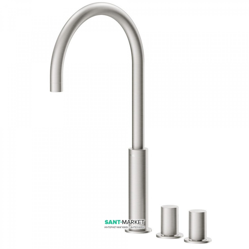 Смеситель на борт ванны Tres Study colors двухвентильный сталь 06110502AC