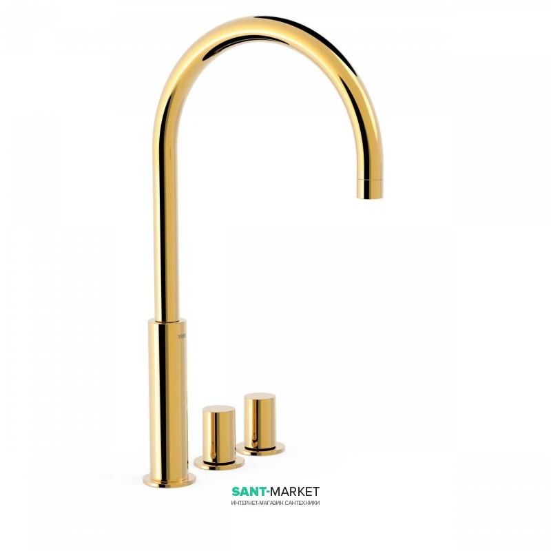 Смеситель на борт ванны Tres Study colors двухвентильный золото 06110502OR