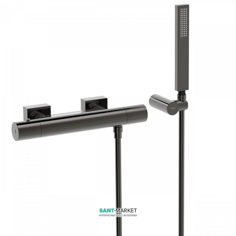 Термостат для душу Tres Project colors двовентильний з ручним душем чорний метал 21116409KM