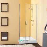 Душові двері Terra TV/S 100/K-D 1000x1950 розпашні права профіль сріблястий/скло прозоре 534792 (527374)