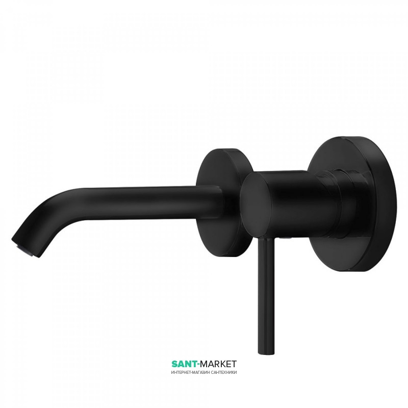 Смеситель для раковины Tres Study colors однорычажный настенный черный матовый 26220080NM