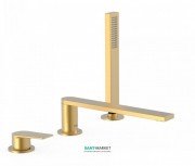 Смеситель на борт ванны Tres Project colors однорычажный излив 230 мм золото матовый 21116103OM