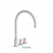 Смеситель на борт ванны Tres Study colors двухвентильный белый матовый 06110501BM