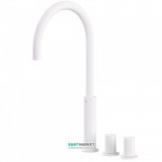 Смеситель на борт ванны Tres Study colors двухвентильный белый матовый 06110502BM