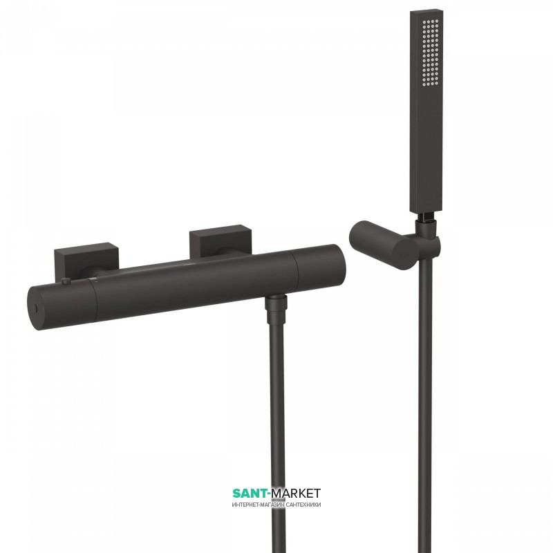 Термостат для душу Tres Project colors двовентильний з ручним душем чорний матовий 21116409NM
