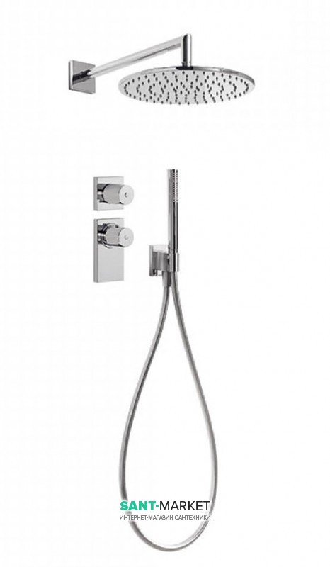Душова система Tres Block System з термостатом і верхнім душем хром 20635201