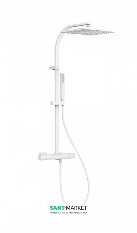 Душова стійка Tres Project colors термостатична з верхнім і ручним душем білий матовий 21139501BM