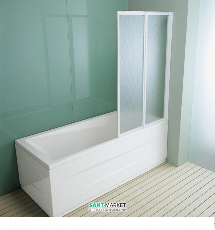 Шторка для ванни Kolpa San Quat TP 110 профіль білий/полістирол матовий 790518