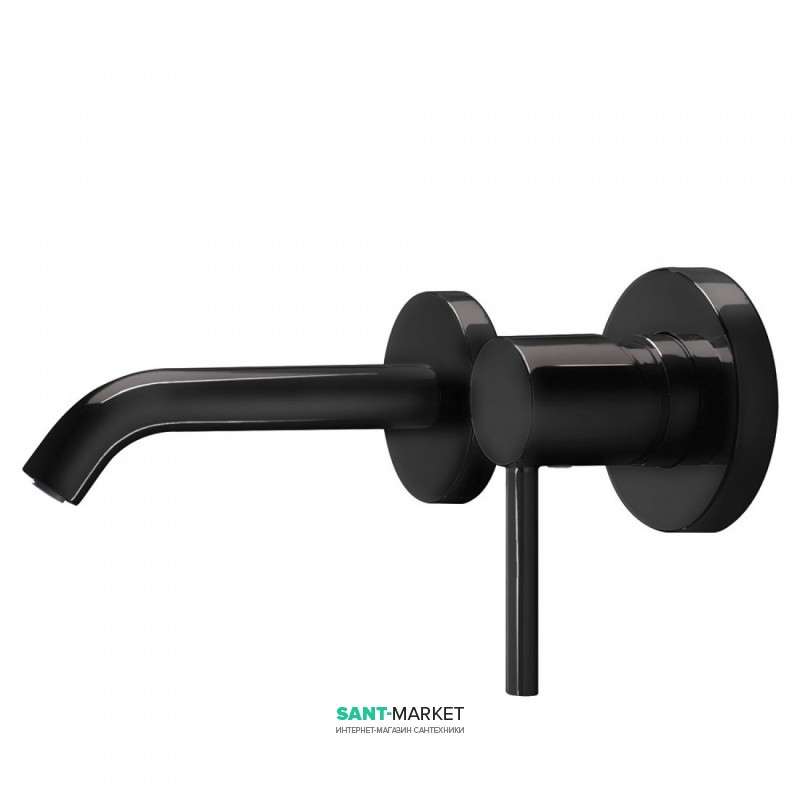 Смеситель для раковины Tres Study colors однорычажный настенный черный 26220080TNE