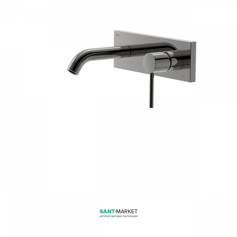 Смеситель для раковины Tres Study colors настенный черный металл 26220050KM