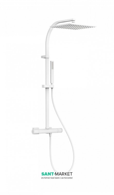 Душова стійка Tres Project colors термостатична з верхнім і ручним душем білий матовий 21139501BM