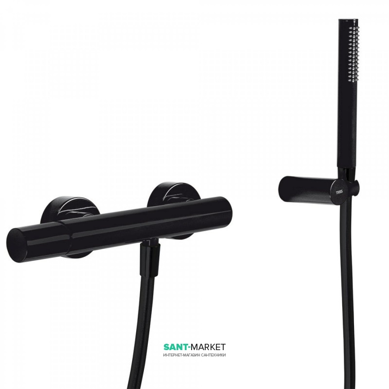 Смеситель для душа Tres Study colors с ручным душем черный матовый 26116701NM