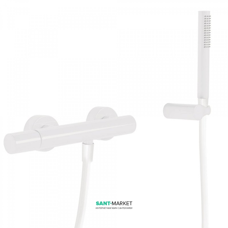 Змішувач для душа Tres Study colors з ручним душем білий матовий 26116701BM