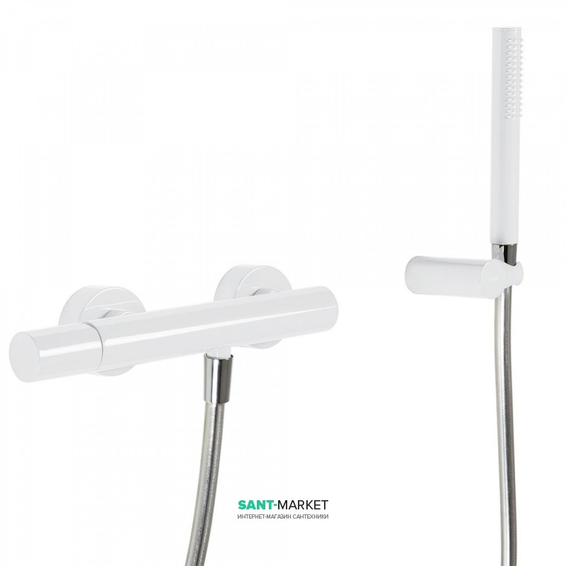 Смеситель для душа Tres Study colors с ручным душем белый 26116701TBL