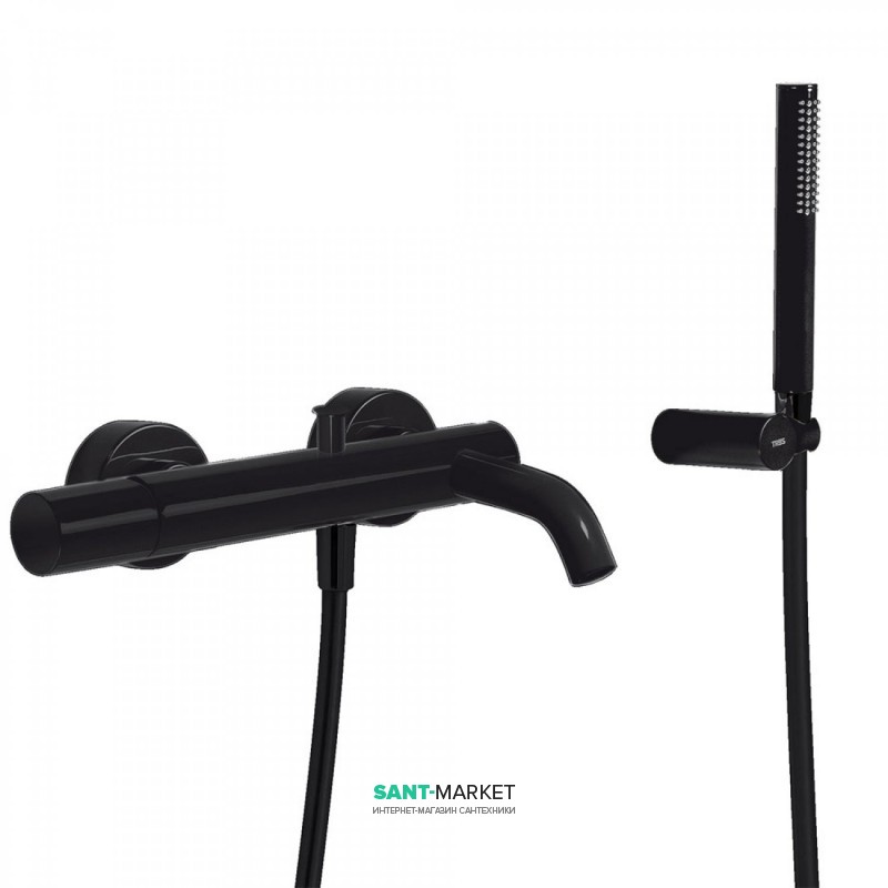 Смеситель для ванны Tres Study colors с ручным душем черный матовый 26117001NM
