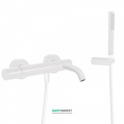 Смеситель для ванны Tres Study colors с ручным душем белый матовый 26117001BM