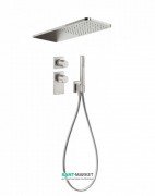 Душова система Tres Block System з термостатом і верхнім душем сталь 20635202AC
