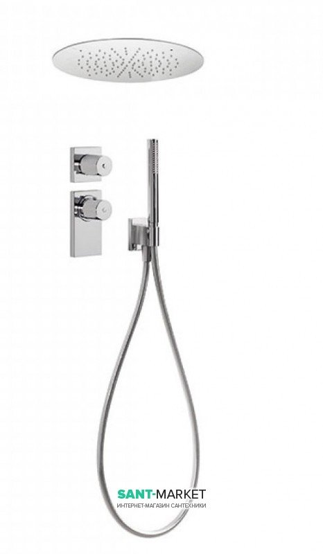 Душова система Tres Block System з термостатом і круглим верхнім душем хром 20635204