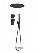 Душова система Tres Block System з термостатом і круглим верхнім душем чорний матовий 20635204NM