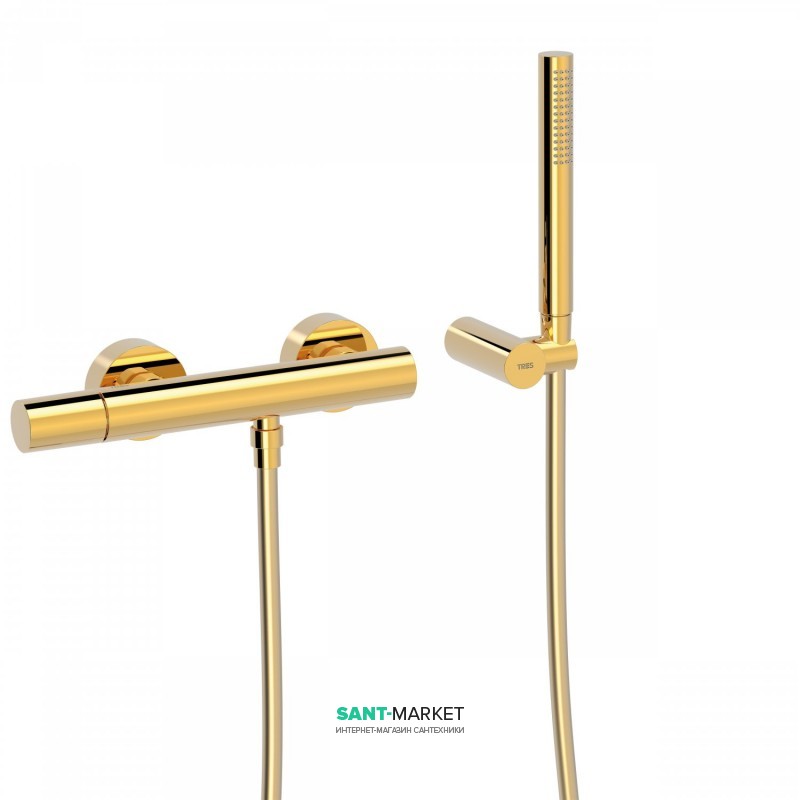 Смеситель для душа Tres Study colors с ручным душем золото 26116701OR