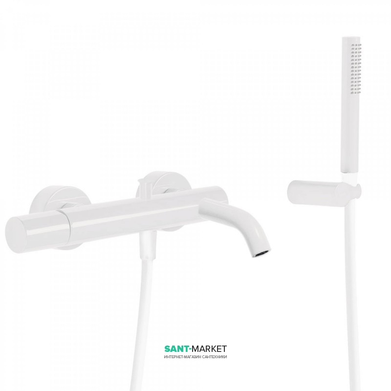 Смеситель для ванны Tres Study colors с ручным душем белый матовый 26117001BM