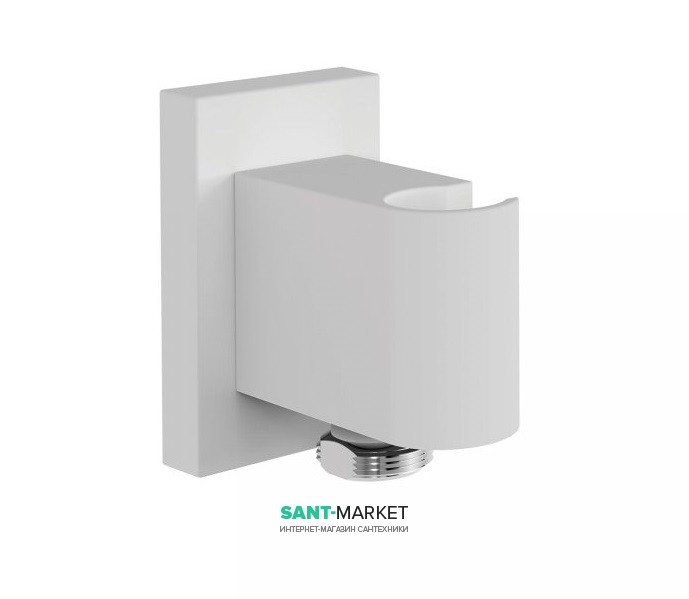 Держатель для душа Tres Shower Technology квадратный с настенным забором воды белый  матовый 20718201BM