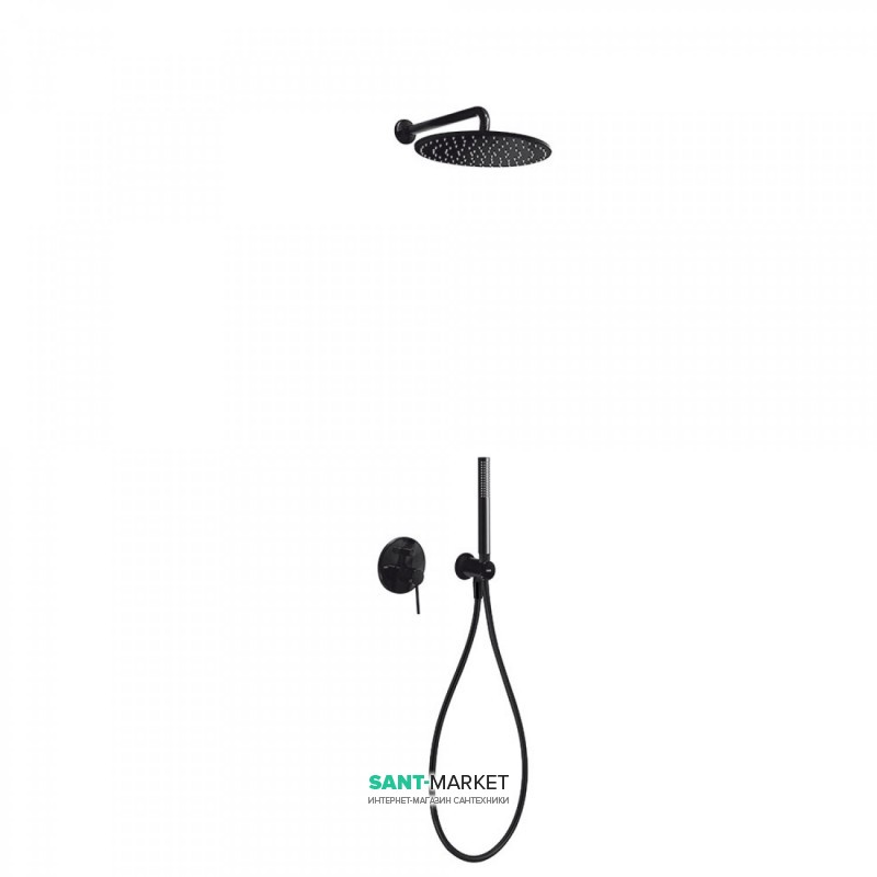 Душова система Tres Study colors з верхнім і ручним душем чорний матовий 26298091NM