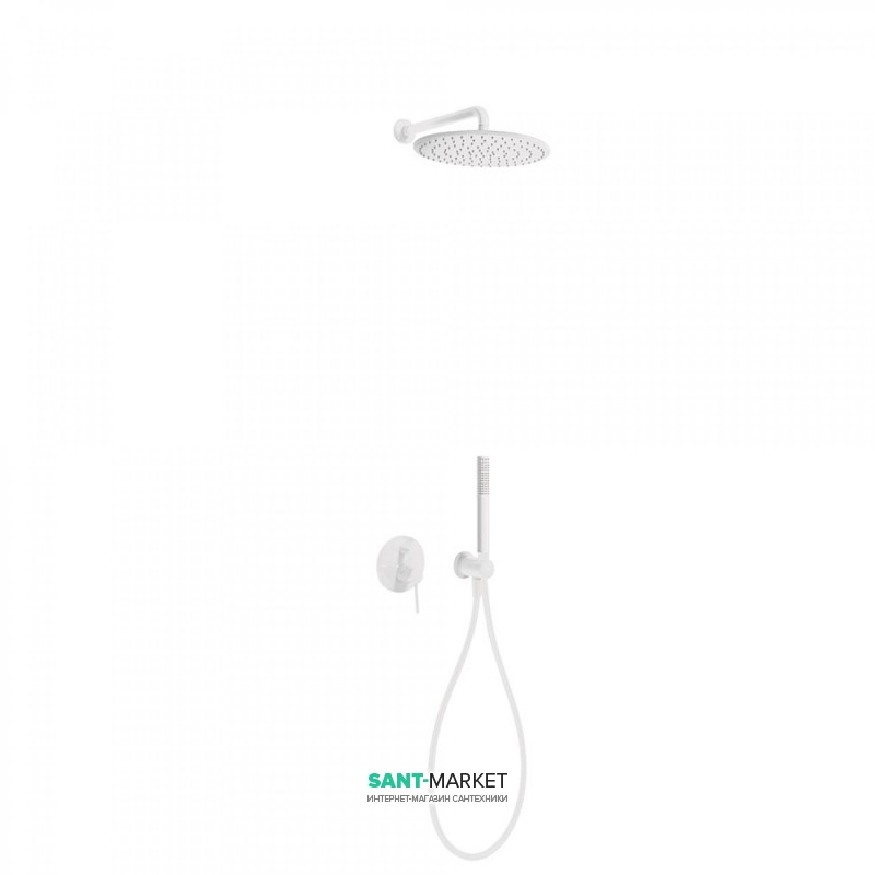 Душова система Tres Study colors з верхнім і ручним душем білий матовий 26298091BM
